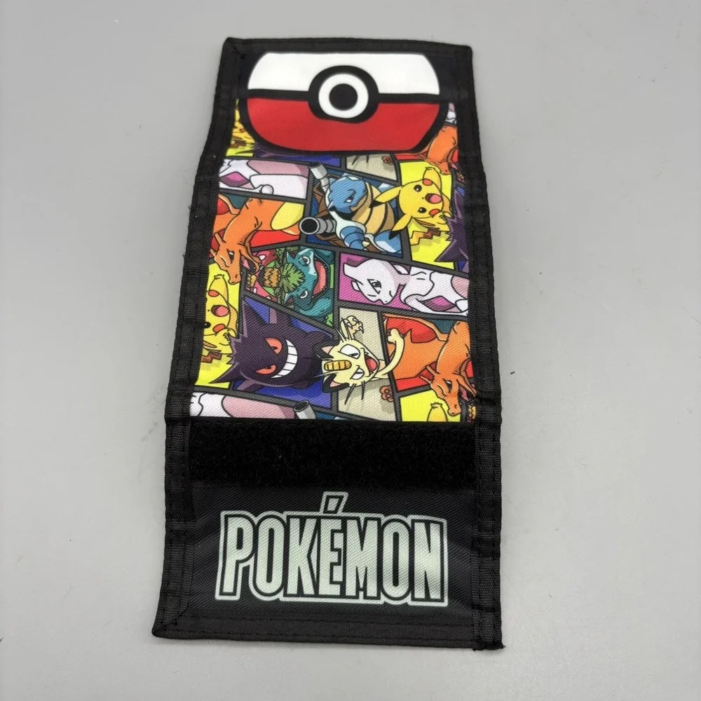 Pokemon Wallet Pikachu Charizard Gengar Mewtwo Trifold Hook Loop Closure